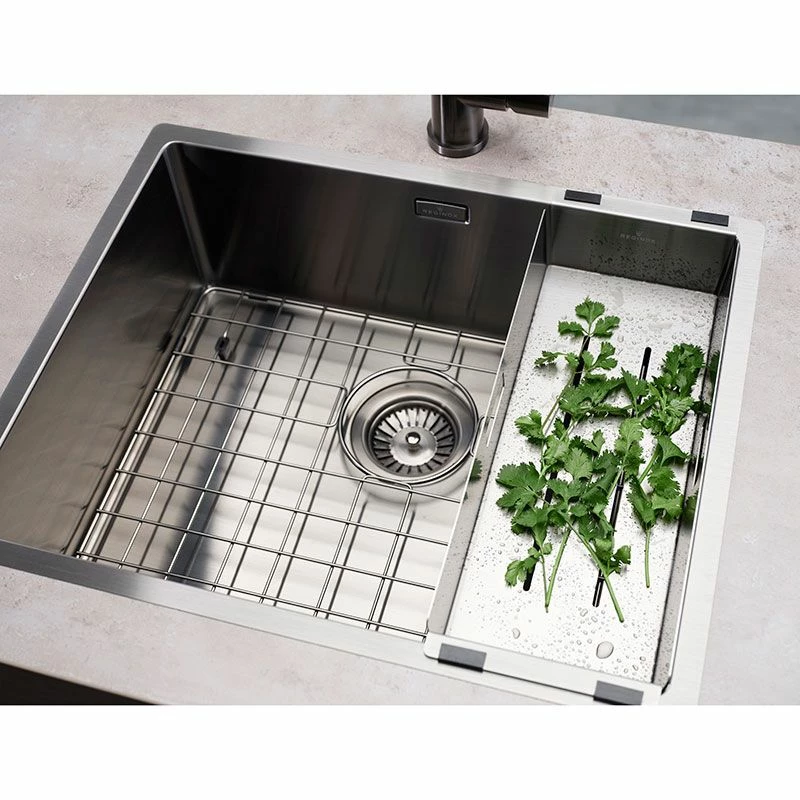 Reginox Miami 1 Bowl Integrated Sink - Gun Metal - MIAMI 50X40 GUNMETAL - Image 4