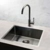 Reginox Miami 1 Bowl Integrated Sink - Gun Metal - MIAMI 50X40 GUNMETAL
