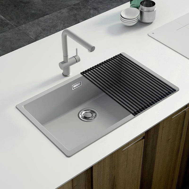 Reginox Multa Elleci Granite Single Bowl Kitchen Sink - Light Grey - MULTA 130 LG - Image 2