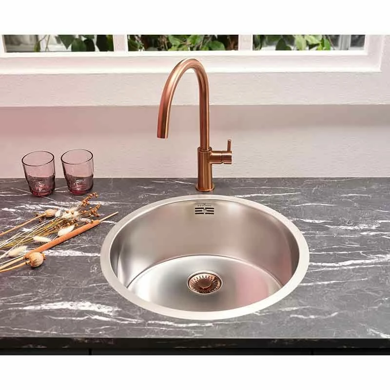 Reginox New York Round Stainless Steel 1 Bowl Kitchen Sink - NEW YORK ROUND - Image 6
