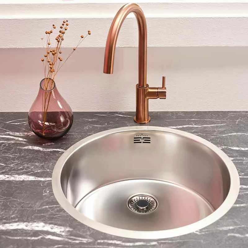 Reginox New York Round Stainless Steel 1 Bowl Kitchen Sink - NEW YORK ROUND - Image 4