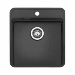 Reginox Ohio 1 Bowl Integrated Sink With Tap Wing - Jet Black - OHIO 40X40 TW JB