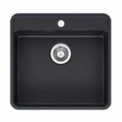 Reginox Ohio 1 Bowl Integrated Sink - Jet Black - OHIO 50X40 JB