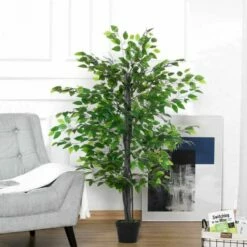 Outsunny Banyan Artificial Plant - 1450mm - Green - 844-339