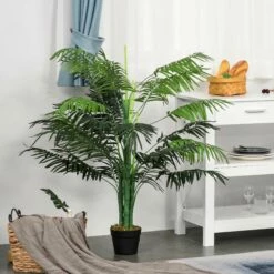 Outsunny Palm Tree Artificial Plant - 1250mm - Green - 844-343