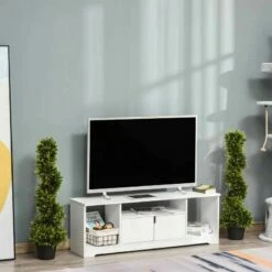 Outsunny 2-Piece Spiral Topiary Artificial Plant With Pot - 1200mm - Green - 844-348V01