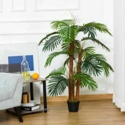 Outsunny Palm Tree Artificial Plant - 1200mm - Green - 844-355