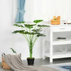 Outsunny Monstera Artificial Plant - 850mm - Green - 844-365