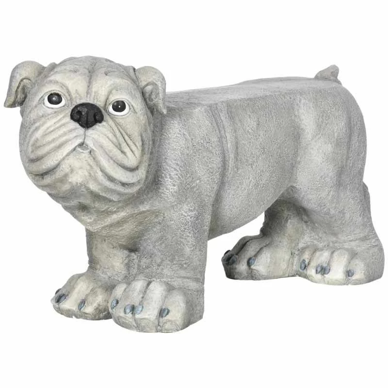 Outsunny Realistic Pekingese Dog Garden Ornament / Statue - Grey - 844-659V00GY - Image 3