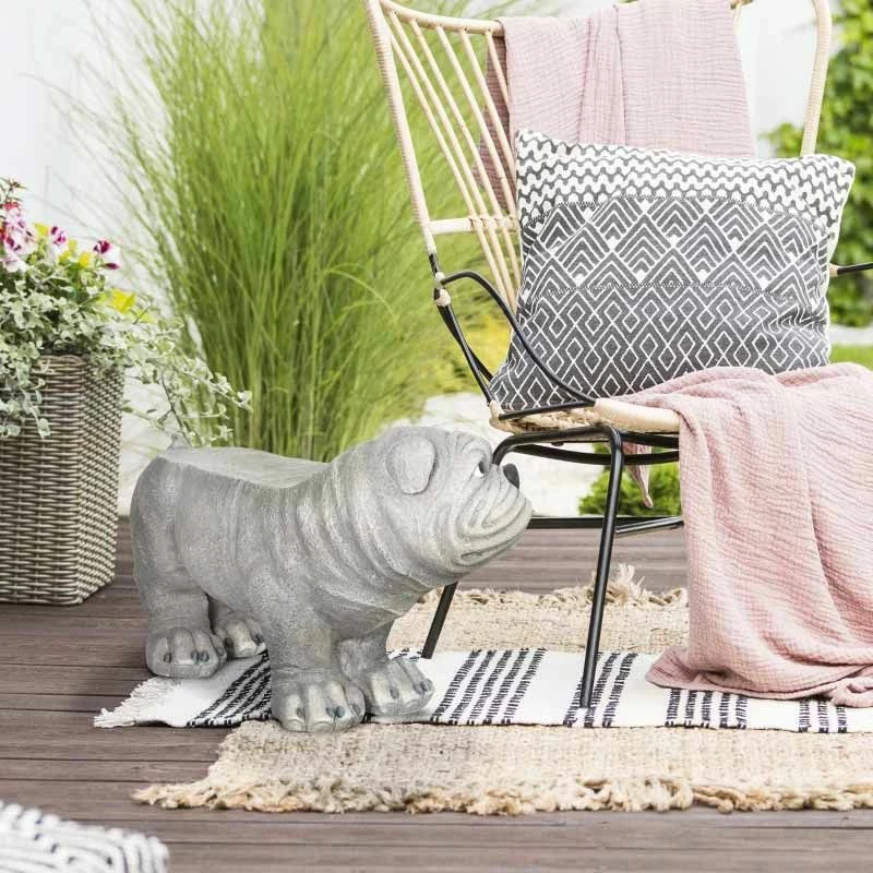 Outsunny Realistic Pekingese Dog Garden Ornament / Statue - Grey - 844-659V00GY - Image 10