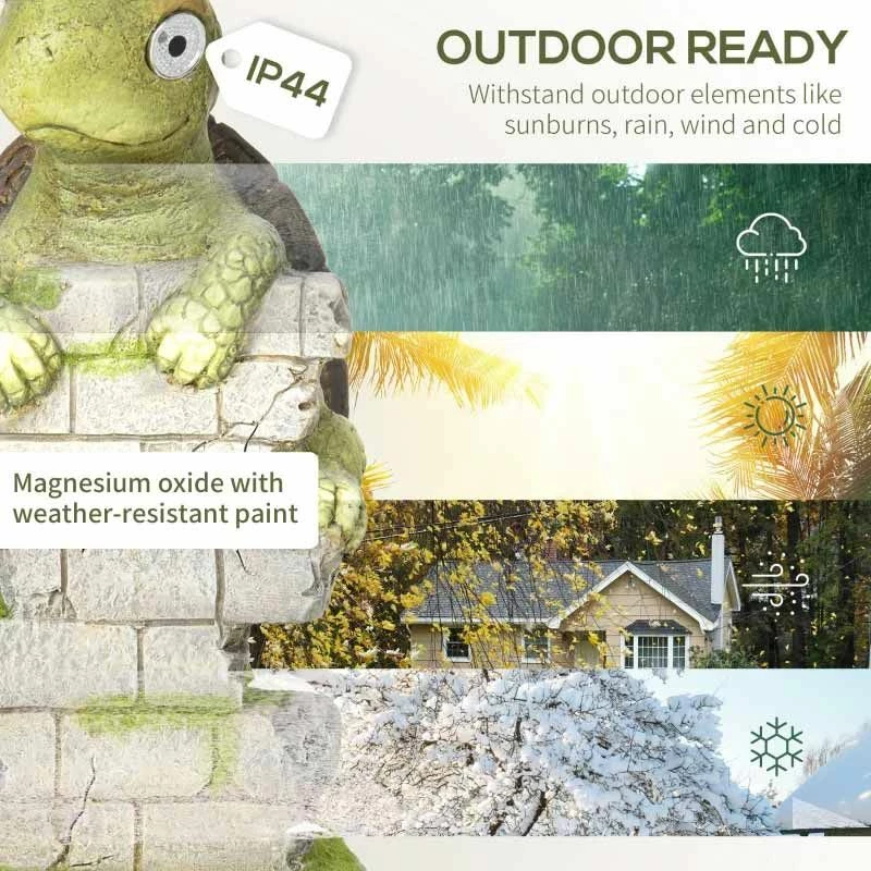 Outsunny Vivid Tortoise Garden Ornament With Solar LED Light - Green - 844-662V00MX - Image 6