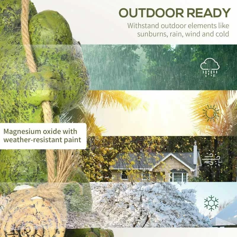 Outsunny Hanging Vivid Frog On Swing Outdoor Garden Ornament - Green - 844-664V00MX - Image 5