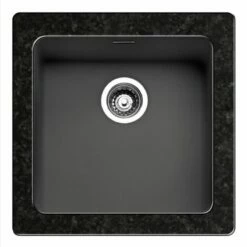 Reginox Ohio Regi-Color 40 X 40 Stainless Steel Ohio Sink - Jet Black - OHIO 40X40 JB