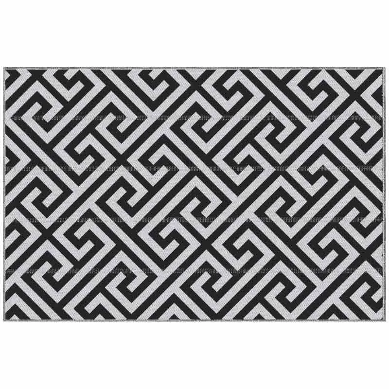 Outsunny 4 X 6ft Reversible Outdoor Rug - Black & White - 844-479 - Image 2