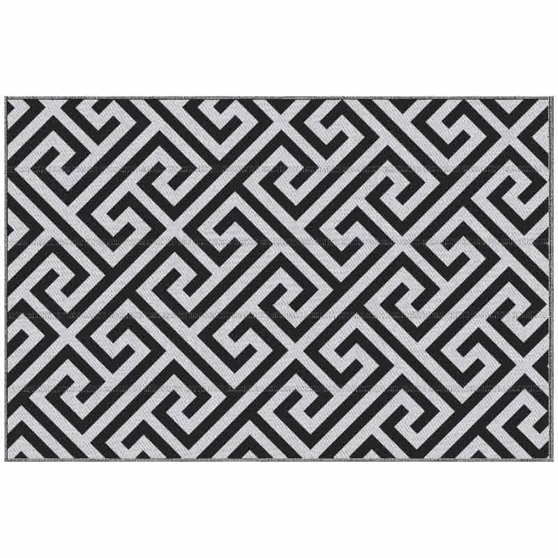 Outsunny 4 X 6ft Reversible Outdoor Rug - Black & White - 844-479 - Image 10