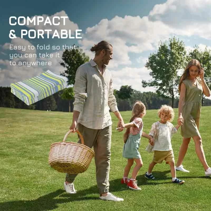 Outsunny 121 X 182cm Reversible Outdoor Rug - Blue & Yellow - 844-641V00MX - Image 6