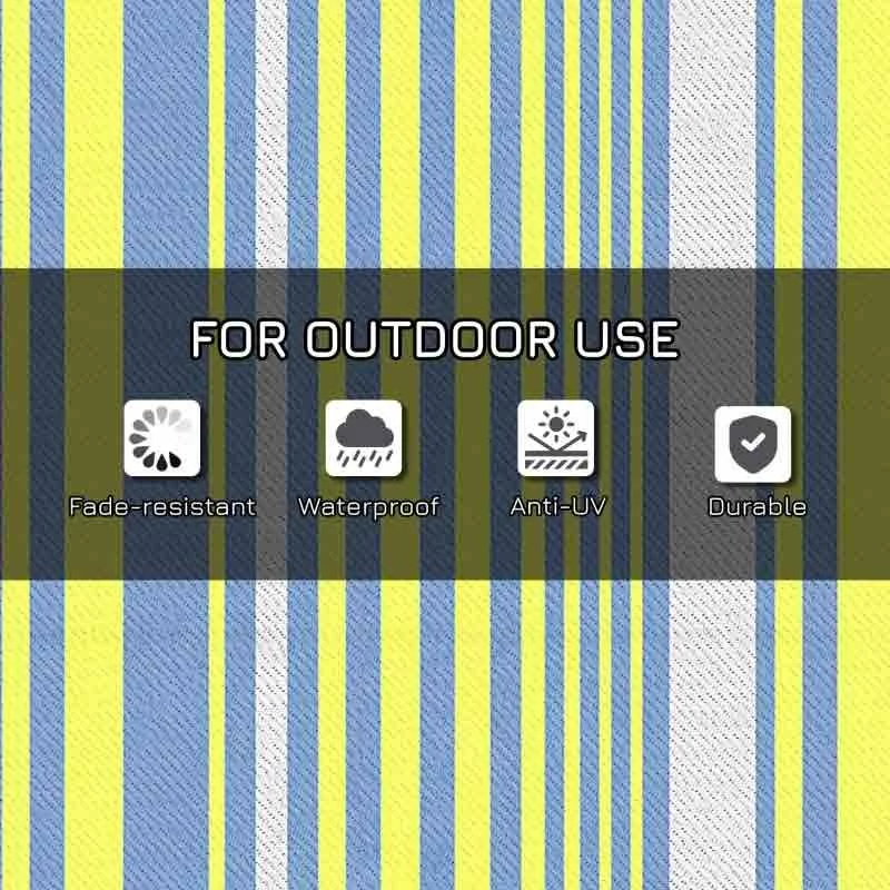 Outsunny 121 X 182cm Reversible Outdoor Rug - Blue & Yellow - 844-641V00MX - Image 5