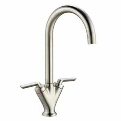 Prima V Shape Dual Lever Mixer Tap - Brushed Steel - BPR1058