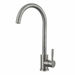 Prima Soho Single Lever Swan Neck Mixer Tap - Brushed Steel - BPR2055