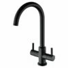 Prima Staten Swan Neck Dual Lever Mixer Tap - Black - BPR2207