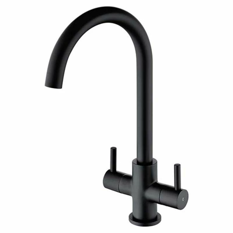 Prima Staten Swan Neck Dual Lever Mixer Tap - Black - BPR2207