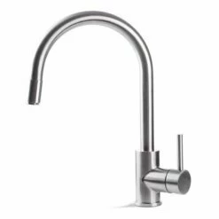 Prima+ Tiber Swivel Single Lever Mixer Tap With Pull Out Spray - Stainless Steel - BPR551