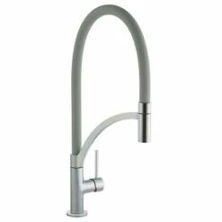 Prima+ Swan Neck Single Lever Mixer Tap With Pull Out Spray - Grey - BPR711