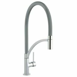 Prima+ Swan Neck Single Lever Mixer Tap With Pull Out Spray - Gun Metal - BPR712