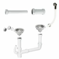 Villeroy & Boch Provence Standard Basket Strainer Waste 2 Bowl Sink - Chrome - PRO20VB2W