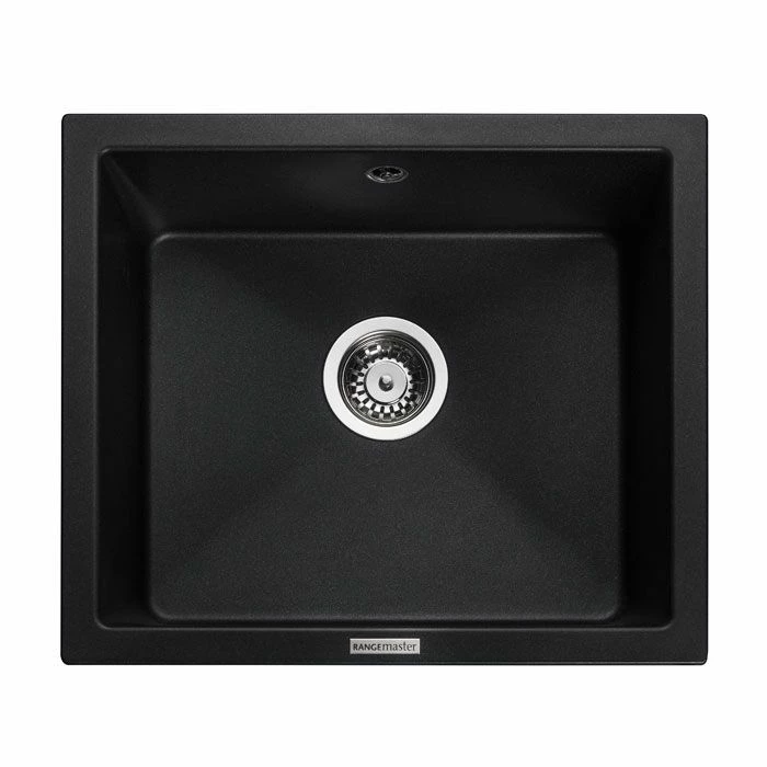 Rangemaster Paragon 1 Bowl Igneous Granite Kitchen Sink - Ash Black - PAR4553AS/