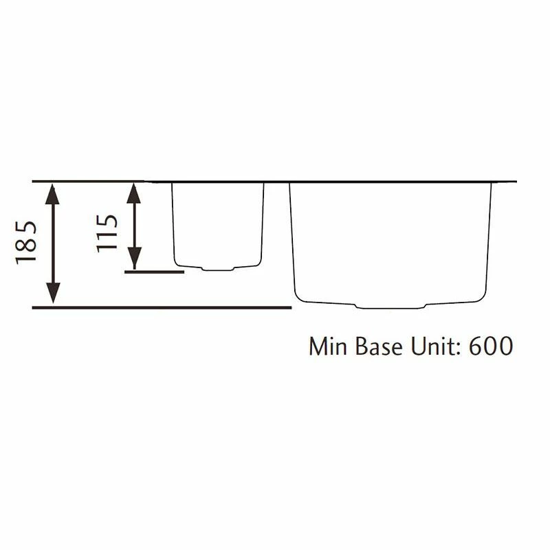 Rangemaster Atlantic Quad 1.3 Bowl Stainless Steel Kitchen Sink - QUB3416L/ - Image 2