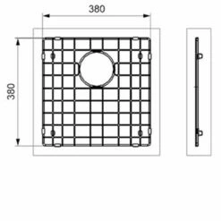 Reginox Miami Stainless Steel Sink Bottom Plate - Gunmetal - R 3004 40X40 GUNM BP