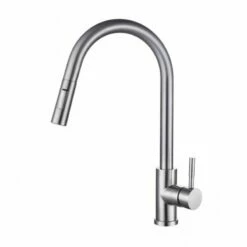 RAK Ceramics Prague One Touch Pull Out Kitchen Sink Mixer - Silver - RAKKIT017