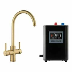 Rangemaster GEO Intense 4 In 1 Tap And Boiler - Brushed Brass - GEO4TIDBB/