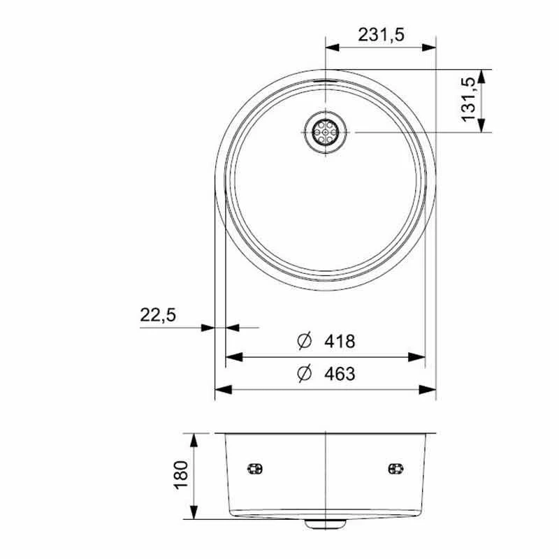 Reginox New York Round Stainless Steel 1 Bowl Kitchen Sink - NEW YORK ROUND - Image 2