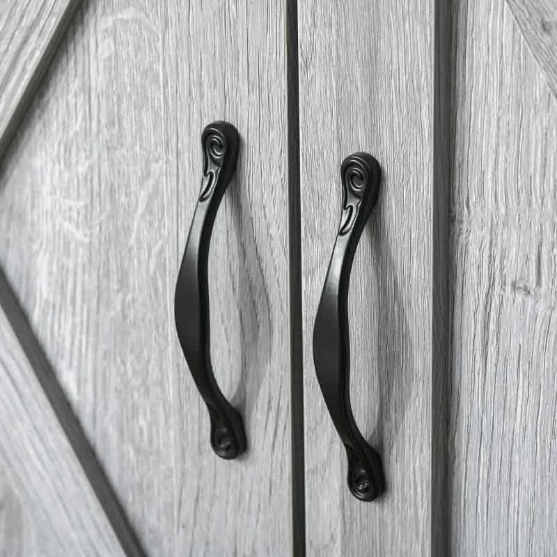 HOMCOM Farmhouse Style Sideboard Storage Unit - Grey Grain - 835-468 - Image 8