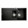 Rangemaster Scoria 1.5 Bowl Igneous Granite Kitchen Sink - Ash Black - SCO1052AS/