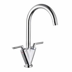 Trisen Starn Two Handle Kitchen Sink Mixer Tap - Chrome - TK005CP