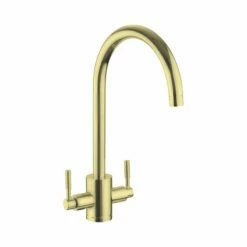 Rangemaster Aquatrend Dual Lever Monobloc Kitchen Tap - Brushed Brass - TRE1BB/