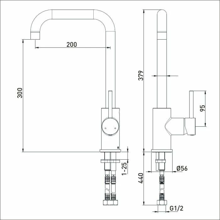 Bristan Lemon Easyfit Kitchen Mixer Tap, Brushed Nickel - LMN EFSNK BN - Image 2