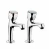 Leisure Single Lever Pillar Taps Round Handles - Chrome - TPT1CM/