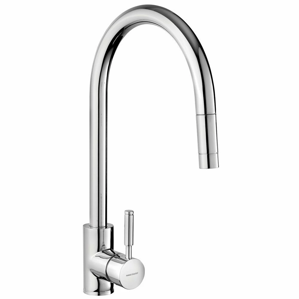 Rangemaster Aquatrend Single Lever Pull-Out Spout Kitchen Tap - Brushed Chrome - TRE1SLPOBF/