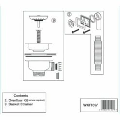 Leisure Chrome Basket Strainer Waste Kit For Single Bowl Sinks - WKIT09/