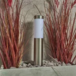 Forum Lighting Creswell LED Solar Garden Spike Light - Stainless Steel - ZN-42044